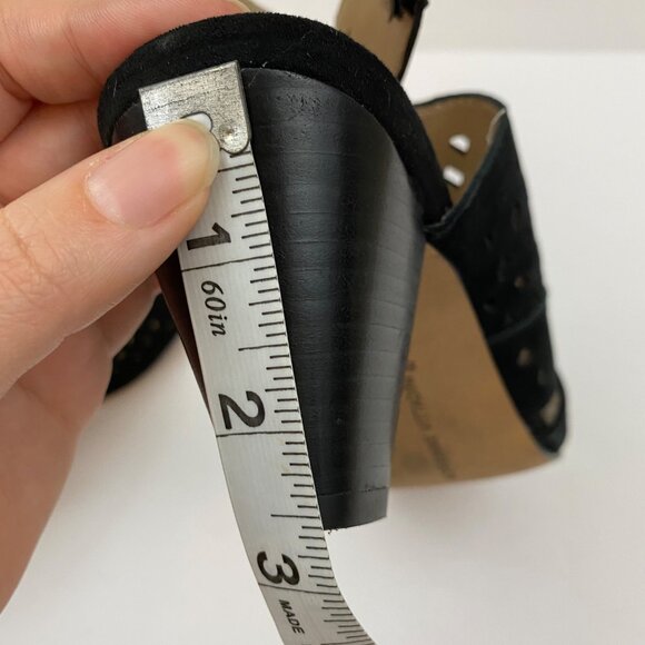 Adrienne Vittadini Phil Black Fine Leather Slingback Heeled Sandals Womens 8M - Picture 10 of 10